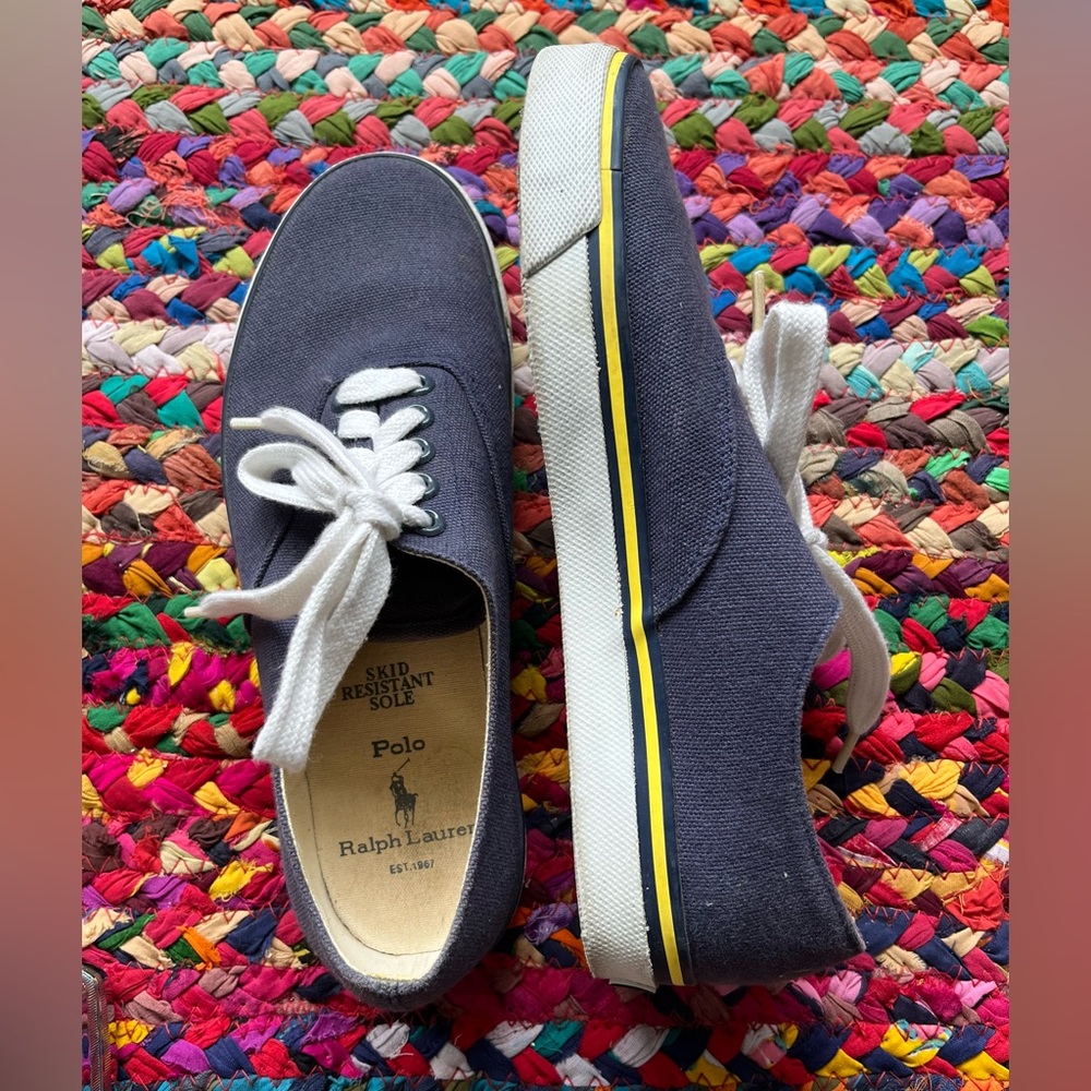 PREPPY RALPH LAUREN SNEAKERS NAVY BLUE AND YELLOW